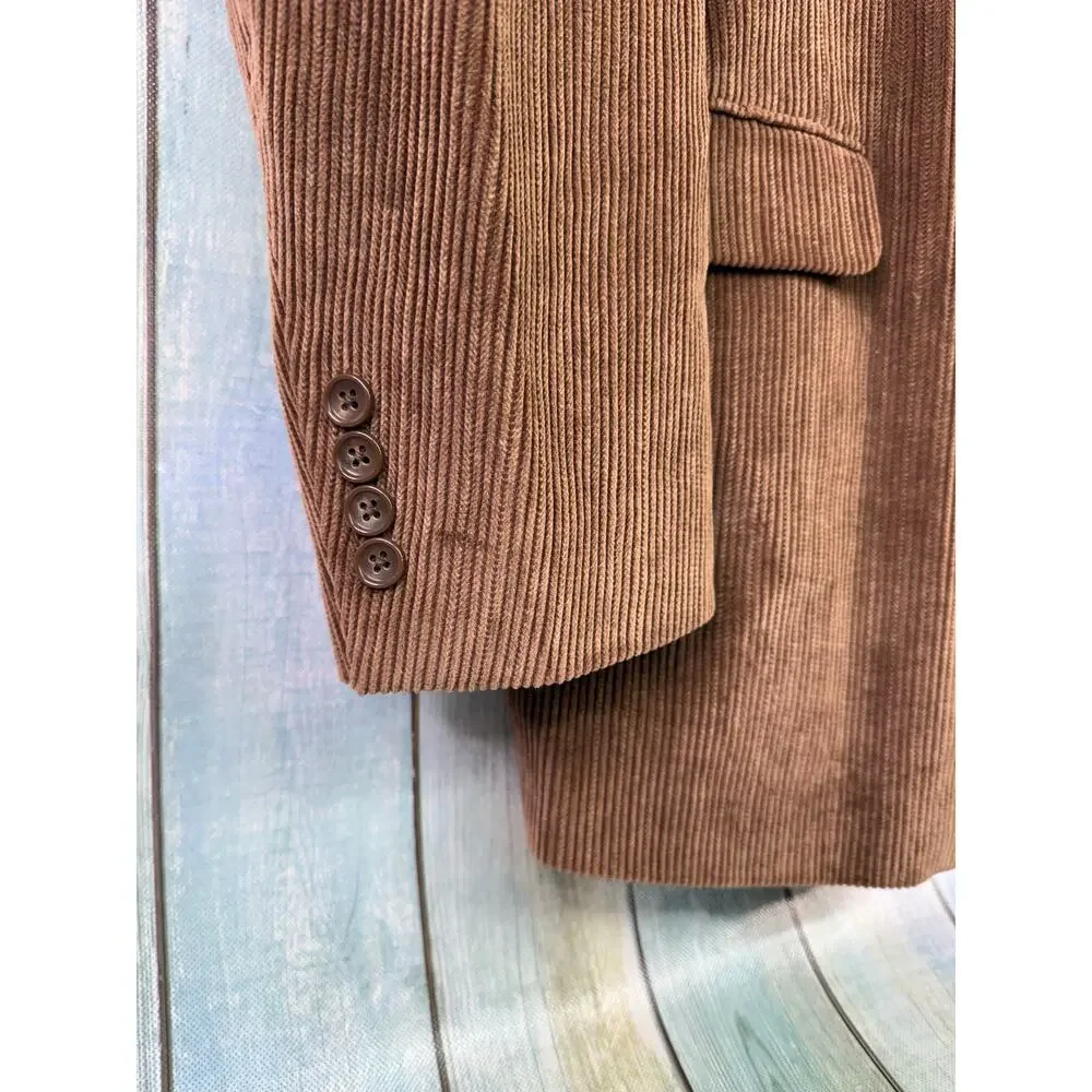 Dockers Corduroy Brown Blazer Sports Coat 46L Two Button Cotton Jacket